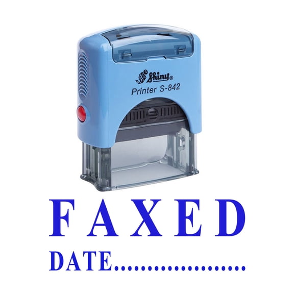 FAXED WITH DATE Self Inking Rubber Stamp Office Stationary Custom Shiny Stamp