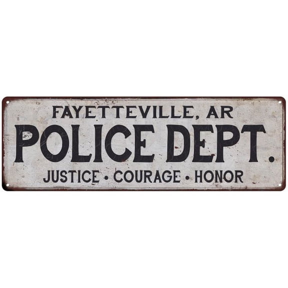FAYETTEVILLE, AR POLICE DEPT. Home Decor Metal Sign Gift 6x18 106180012389