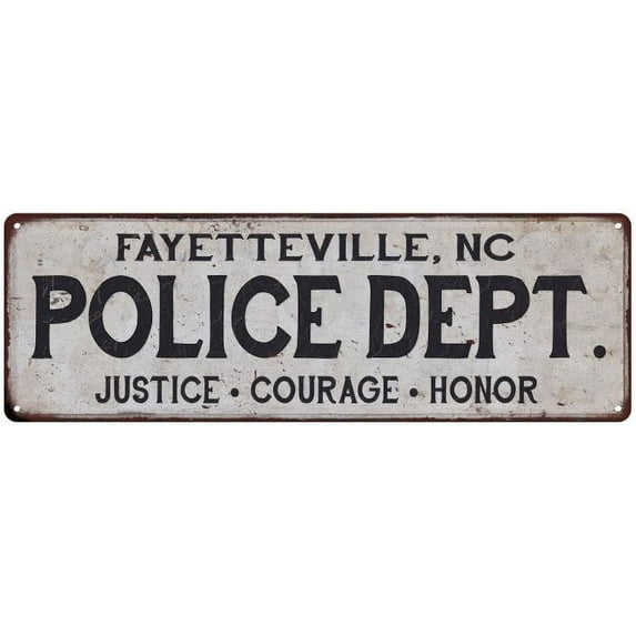 FAYETTEVILLE, NC POLICE DEPT. Home Decor Metal Sign Gift 6x18 106180012100