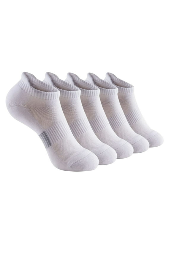 Ankle Socks for Women Cotton Thick Warm Athletic Outdoor Socks,White 5 Pairs