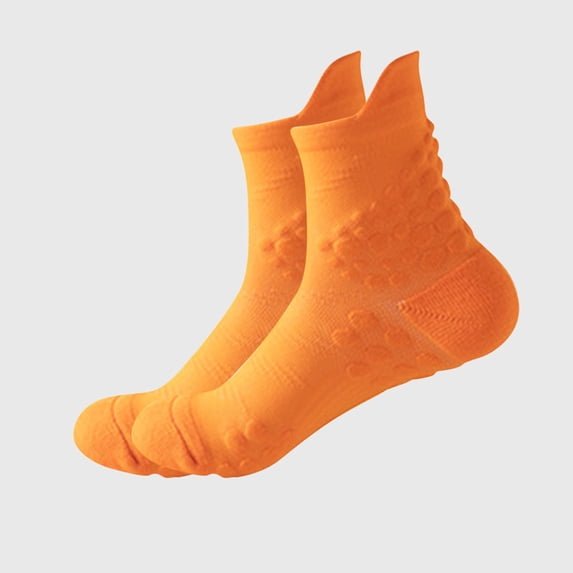 FAZVAOO Compression Socks Cotton Non Slip Athletic Socks Orange