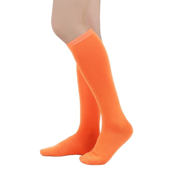 FAZVAOO Crew Socks for Women Cotton Fashion Solid Color Leg Socks Orange