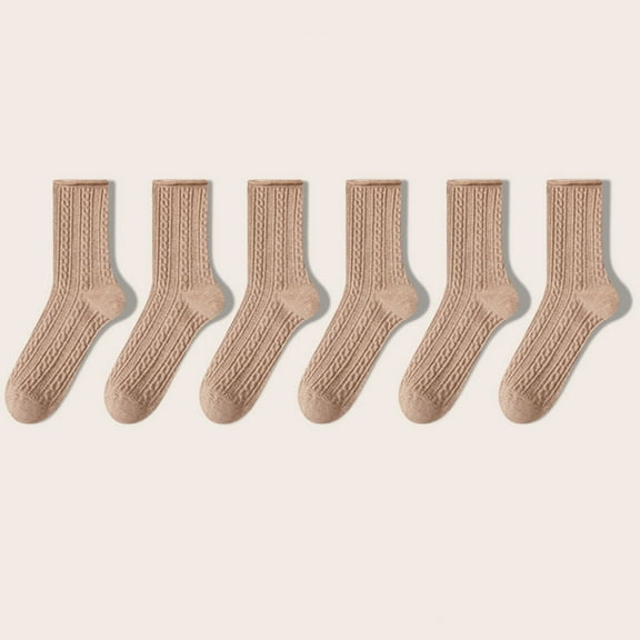 FAZVAOO Crew Socks for Women Cotton Long Comfortable Fashion Solid Ribbed Socks Yellow