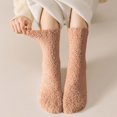 thumbnail image 1 of FAZVAOO Fuzzy Socks for Women Crew Thick Warm Socks Brown, 1 of 6