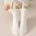 thumbnail image 1 of FAZVAOO Fuzzy Socks for Women Crew Thick Warm Socks White, 1 of 6