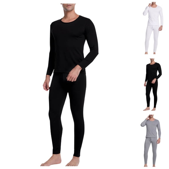 FAZVAOO Men's Lightweight Thermal Underwear Set Long Johns Base Layer Top and Bottom