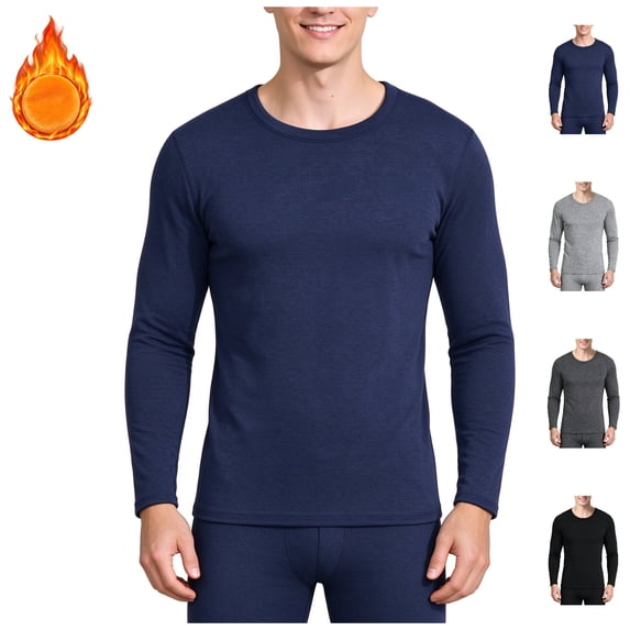 FAZVAOO Men's Long Sleeve Base Layer Shirt Stretchy Warm Winter Layering Shirt