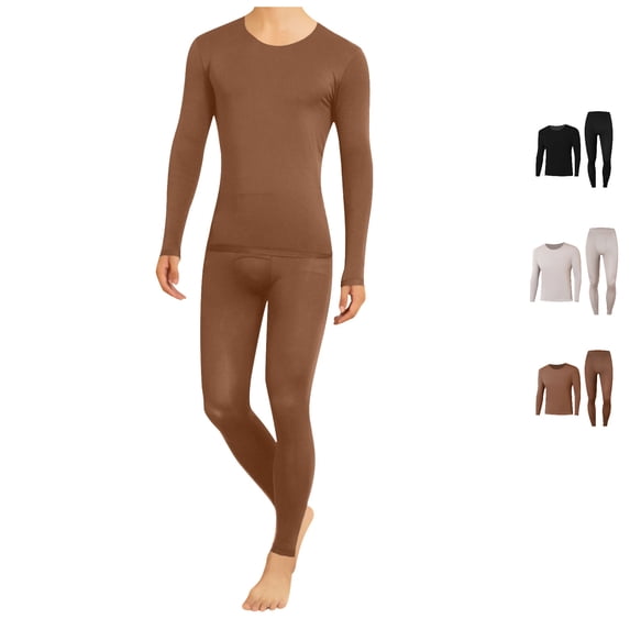FAZVAOO Men's Thermal Underwear Set Lightweight Stretch Long Johns Base Layer