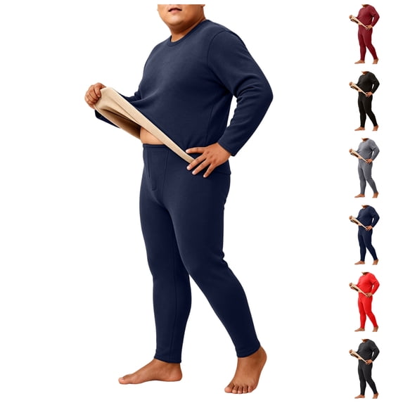 Coldd Pics FAZVAOO Men's Thermal Underwear Set Plus Size Warm Top and Bottom Cold ...