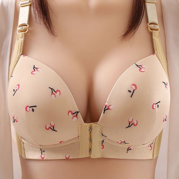FAZVAOO Minimizer Bras for Women Front Closure Print Full Coverage Bras Everyday Wear Size L-3XL