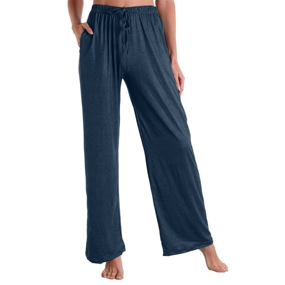 FAZVAOO Pajama Pants Women,Cotton Drawstring Elastic Waist Sleep Pants with Pockets