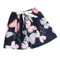 thumbnail image 1 of FAZVAOO Pajama Shorts for Women,Floral Printed Drawstring Elastic Waist Sleep Shorts,7"Inseam, 1 of 5