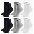 thumbnail image 1 of FAZVAOO Socks for Women Cotton Ankle Double Socks,Gray 6 Pairs, 1 of 3