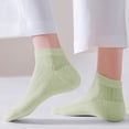 thumbnail image 1 of FAZVAOO Socks for Women Cotton Ankle Mesh Socks,Green 5 Pairs, 1 of 5