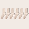thumbnail image 1 of FAZVAOO Socks for Women Cotton Crew Long Comfortable Fashion Solid Ribbed Socks Beige, 1 of 3
