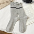 thumbnail image 1 of FAZVAOO Socks for Women Cotton Crew Long Comfortable Fashion Solid Ribbed Socks Gray, 1 of 5