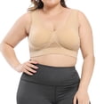 thumbnail image 1 of FAZVAOO Sports Bras for Women,Wireless Mesh Breathable Full Coverage Push Up Bra,Size L-5XL, 1 of 7