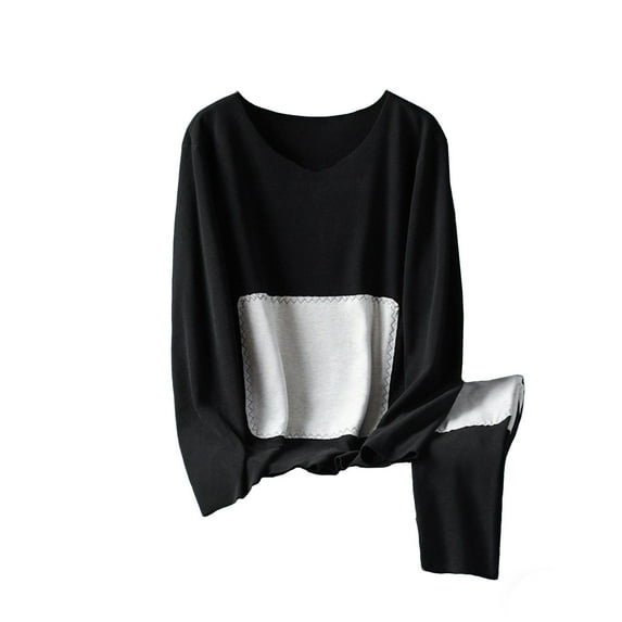 FAZVAOO Thermal Underwear Men Long Johns V-Neck Elastic Waist Thick Warm Top and Bottom Size XL-4XL