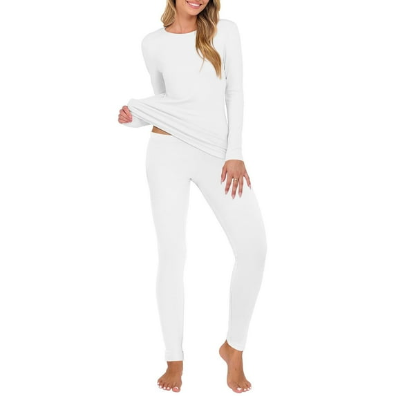 FAZVAOO Thermal Underwear for Women Long Johns Winter Warm Top and Bottom Size S-XXL