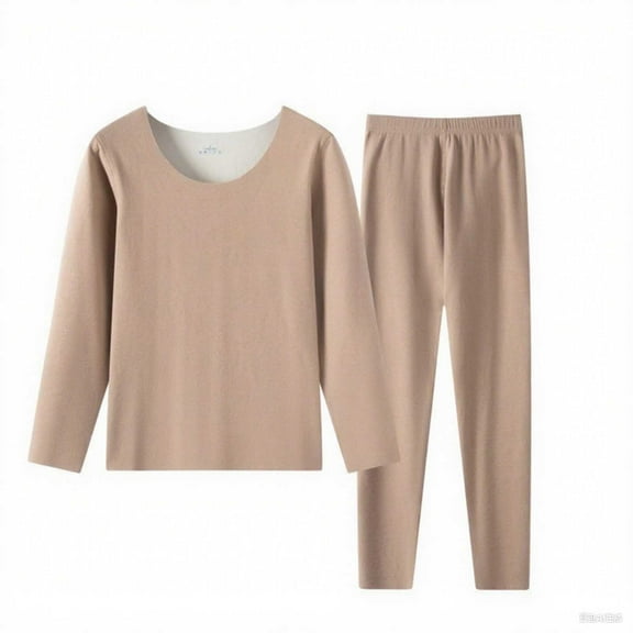 FAZVAOO Thermal Underwear for Women Set Long Johns Fleece Crew Neck Thick Warm Top and Bottom Size L-4XL