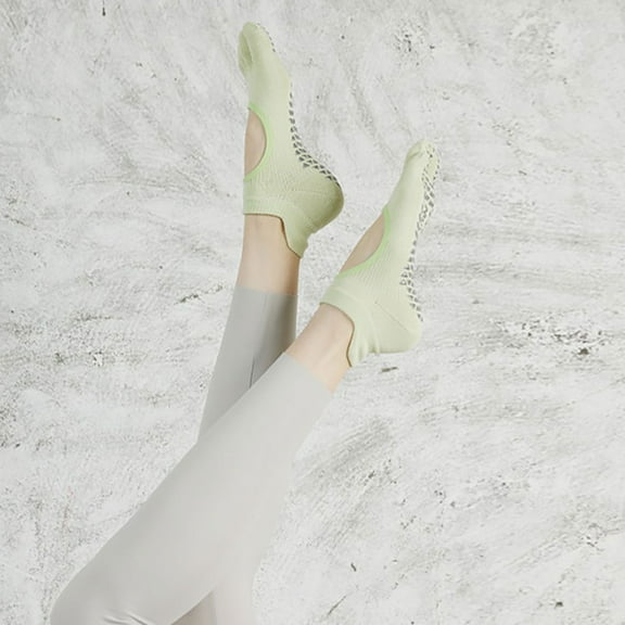 FAZVAOO Toe Socks for Women Cotton Christmas Non Slip Fleece Thick Athletic Floor Socks Green