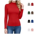 thumbnail image 1 of FAZVAOO Women's High Neck Base Layer Shirt Stretchy Warm Winter Layering Shirt, 1 of 9