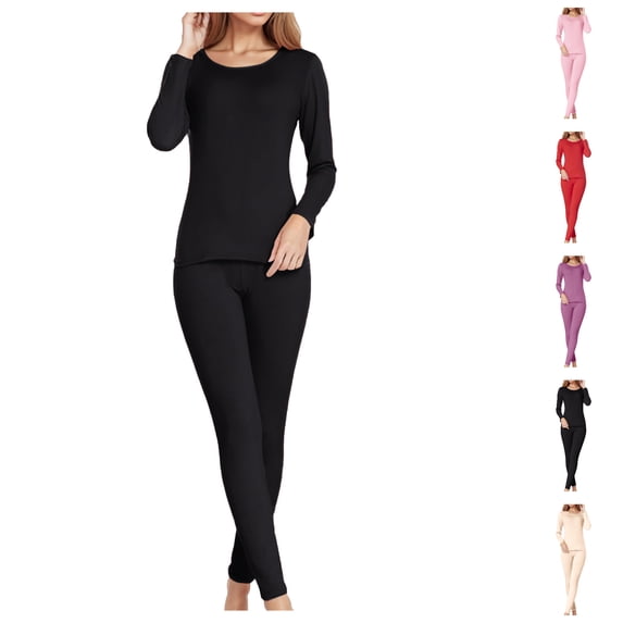 FAZVAOO Women's Long Johns Thermal Set Warm Fleece Base Layer Top and Bottom for Winter