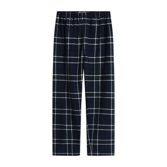 FAZVAOO Women's Pajama Pants,Plaid Cotton Wide Leg Ankle Pajama Bottoms Elastic Waist Sleep Pants