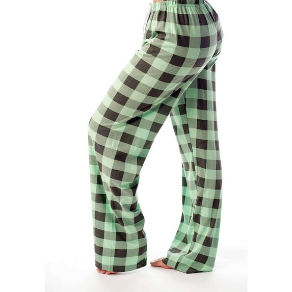 FAZVAOO Women's Plaid Pajama Pants Wide Leg Drawstring Elastic Waist Home Long Pants