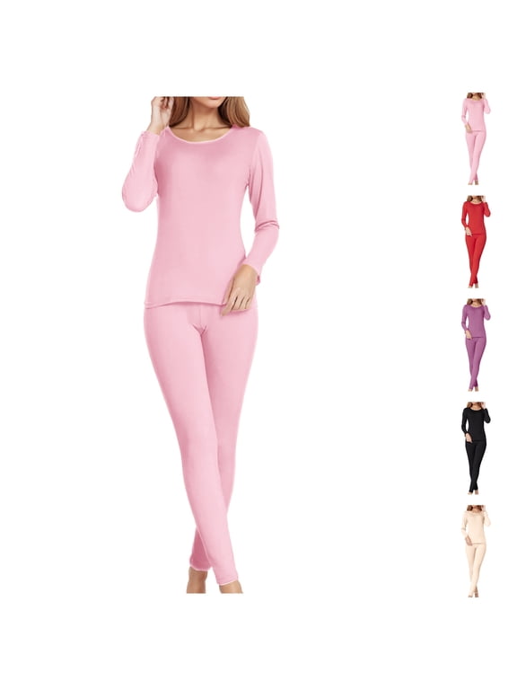 Women's Thermal Underwear Set Fleece Lined Long Johns Winter Base Layer Pajamas