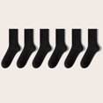 thumbnail image 1 of FAZVAOO Womens Crew Socks Cotton Long Comfortable Fashion Solid Ribbed Socks Black, 1 of 3