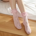thumbnail image 1 of FAZVAOO Womens Crew Socks Lace Socks Pink, 1 of 3