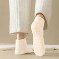 thumbnail image 1 of FAZVAOO Womens Fuzzy Socks Ankle Non Slip Velvet Thick Socks Beige, 1 of 6
