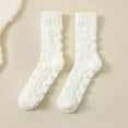 thumbnail image 1 of FAZVAOO Womens Fuzzy Socks Crew Unisex Wool Thick Warm Sleep Floor Socks White, 1 of 3