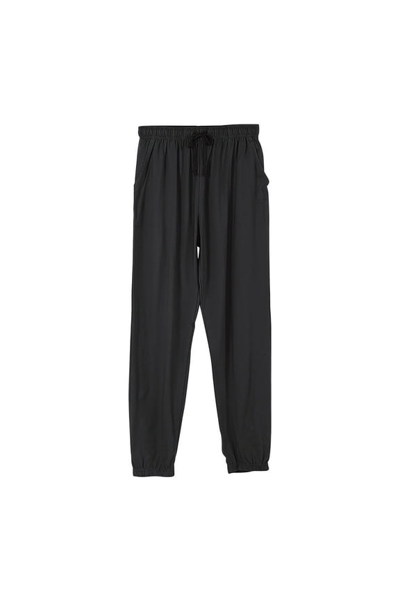 Womens Pajama Pants Joggers Cotton Lounge Pants Pockets Pajama Bottoms Elastic Waist Tie