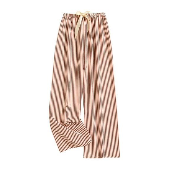 FAZVAOO Womens Pajama Pants Wide Leg Lounge Pants Soft Striped Pajama Bottoms Elastic Waistband Tie