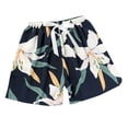 thumbnail image 1 of FAZVAOO Womens Pajama Shorts,Floral Printed Drawstring Elastic Waist Sleep Shorts,7"Inseam, 1 of 5