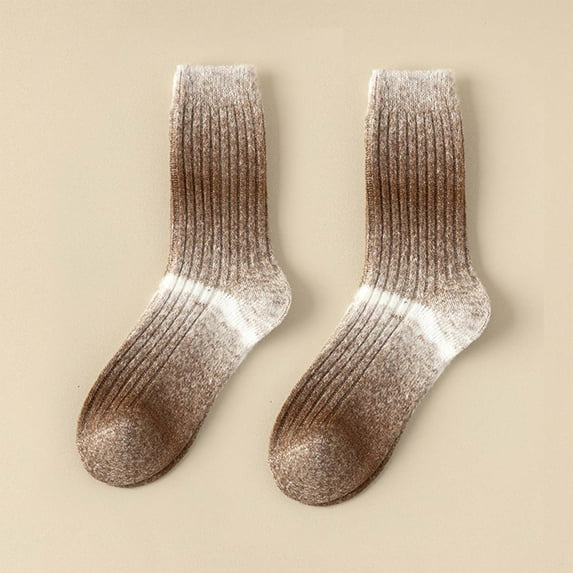 FAZVAOO Womens Socks Cotton Fuzzy Crew Unisex Wool Thick Warm Sleep Floor Socks Brown