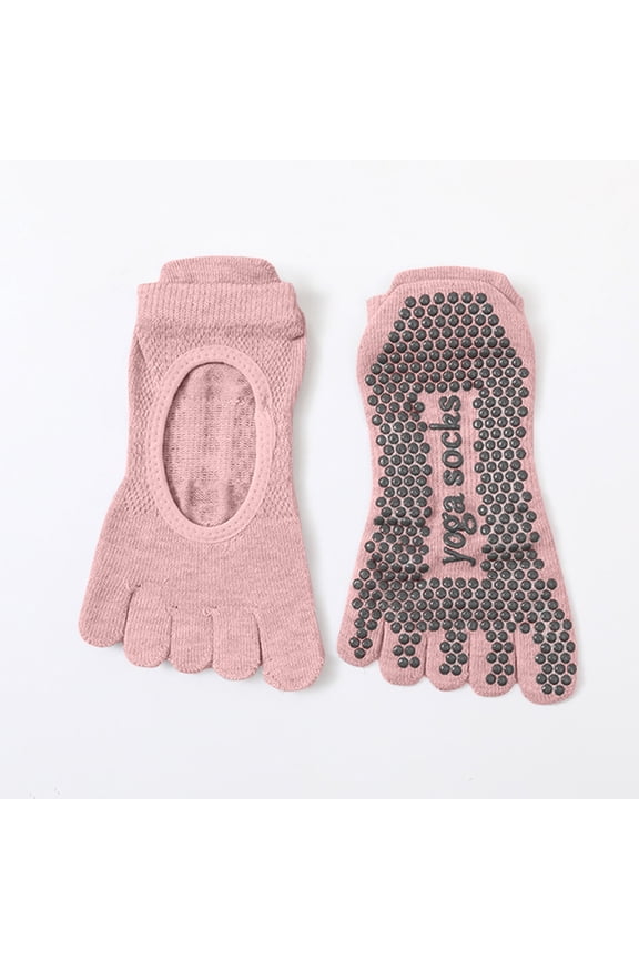 Womens Toe Socks Cotton Mesh Athletic Socks Pink