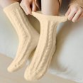 thumbnail image 1 of FAZVAOO Womens Toe Socks Fuzzy Velvet Thick Socks Beige, 1 of 7