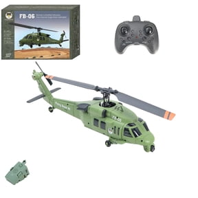 FB-06 2.4GHz RC Helicopter for Adults, 6CH Black Hawk Military Remote Control Helicopter with Optical Flow, Altitude Hold, LED Lights, Ideal Holiday Gift