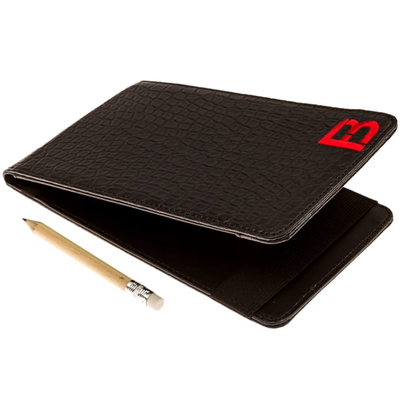 FB FUZZYBUNKERS Quality Leather Golf Scorecard Holder - Yardage Book Cover - Golf Yardage Book - Golf Scorecard Book -Free Pencil and Stat Tracker Sheet