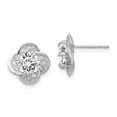 thumbnail image 1 of FB Jewels 10K Tiara Collection White Gold Polished CZ Post Earrings, 1 of 2