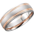 thumbnail image 1 of FB Jewels 10K White & Rose 7mm Wedding Ring Band Size 9, 1 of 2
