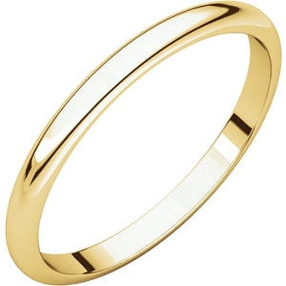 FB Jewels 10K Yellow Gold 2mm Half Round Wedding Ring Band