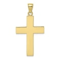 thumbnail image 1 of FB Jewels 10K Yellow Gold Large Block Cross High Polish and Open Back 2D Pendant, 1 of 4