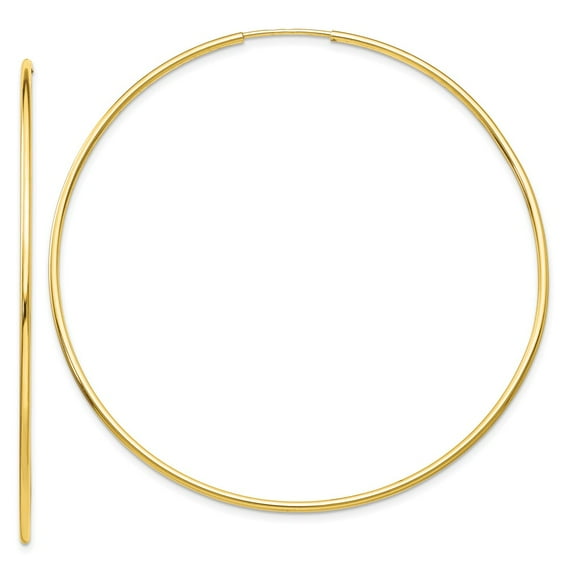 FB Jewels 10K Yellow Gold Polished Endless Tube Hoop Earrings