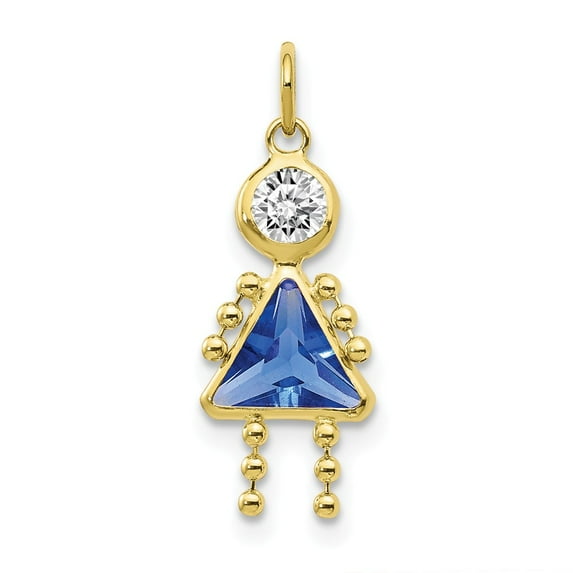 FB Jewels 10K Yellow Gold September Girl Birthstone Charm