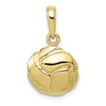 thumbnail image 1 of FB Jewels 10K Yellow Gold Solid Satin and Diamond -Cut Volleyball Charm Pendant, 1 of 3
