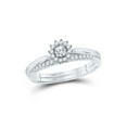 thumbnail image 1 of FB Jewels 10k White Gold Round Diamond Womens Halo Wedding Bridal Ring Set 1/4 Cttw, 1 of 1